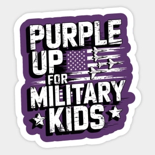 Purple Up For Military Kids Flag Military child Month Sticker